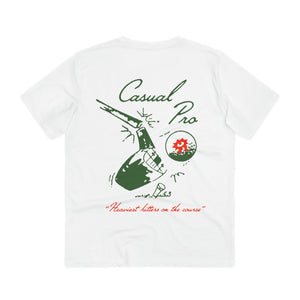 White funny golf t-shirt with back print