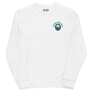 White golf sweatshirt with embroidered logo